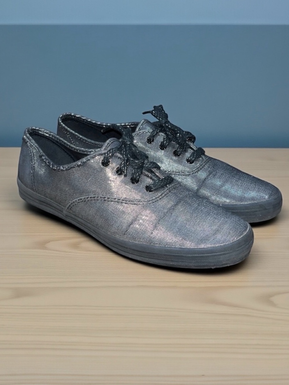 Keds Champion Metallic Canvas Trainer Sneaker in Black Women's Size 9M